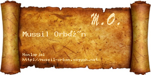 Mussil Orbán névjegykártya